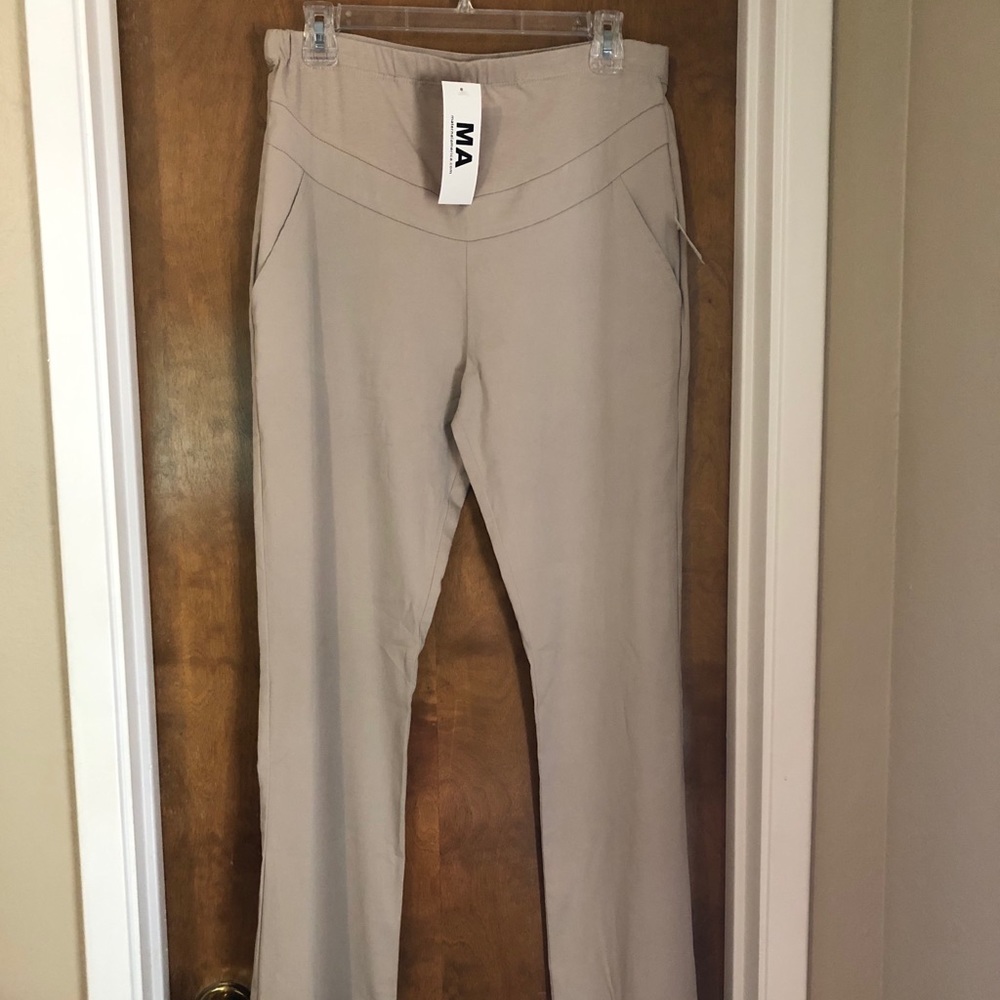 Maternal America tan cotton pants NWT